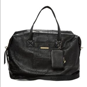 Black Word Play Weekender Tote & Wallet Set